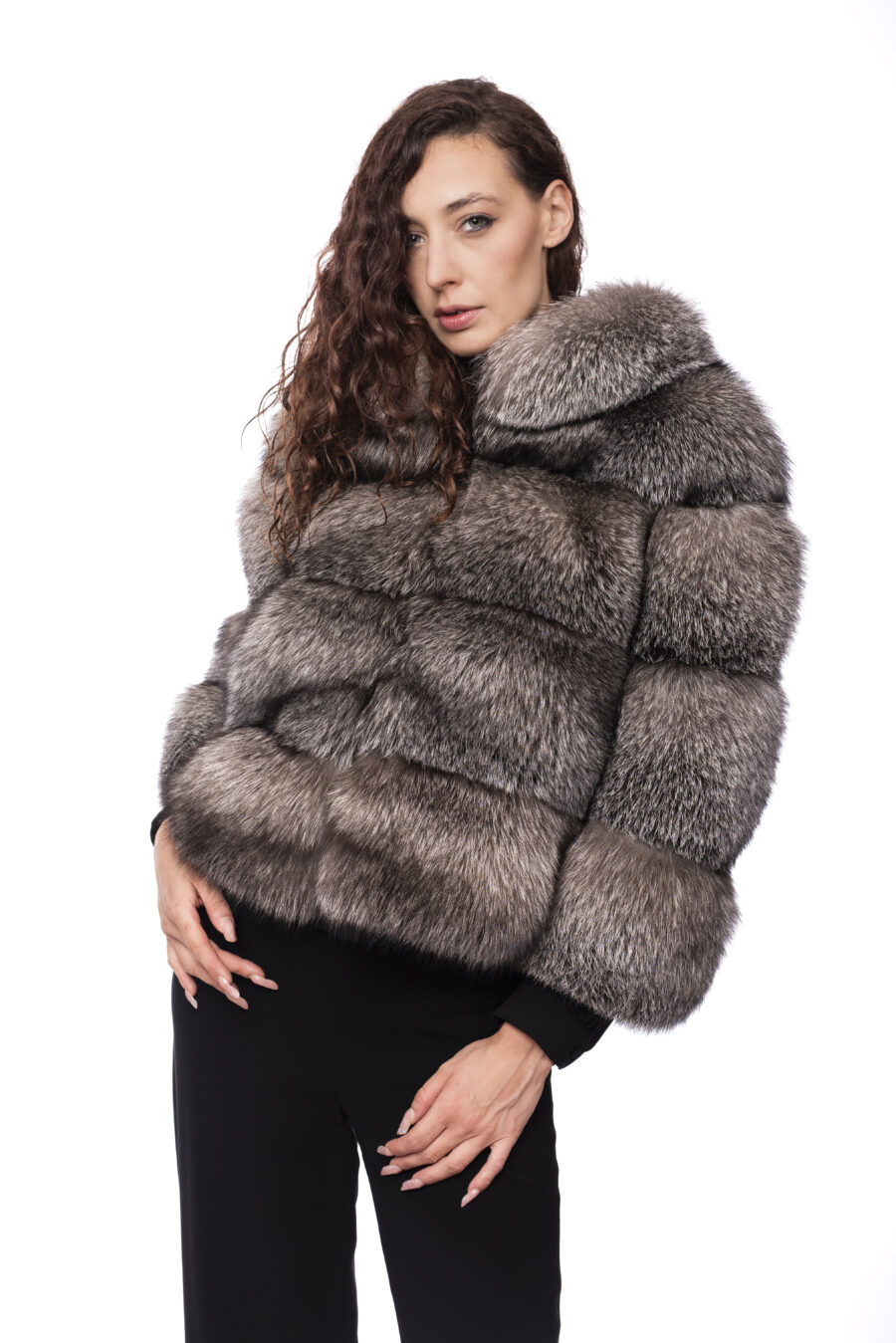 Giacca Visone Silver Blu
