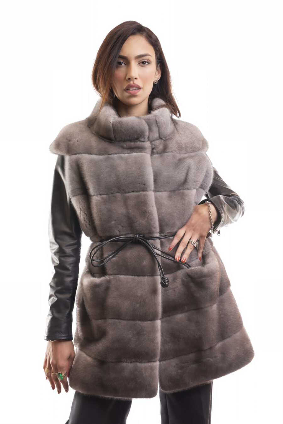 Gilet Visone Blu Iris