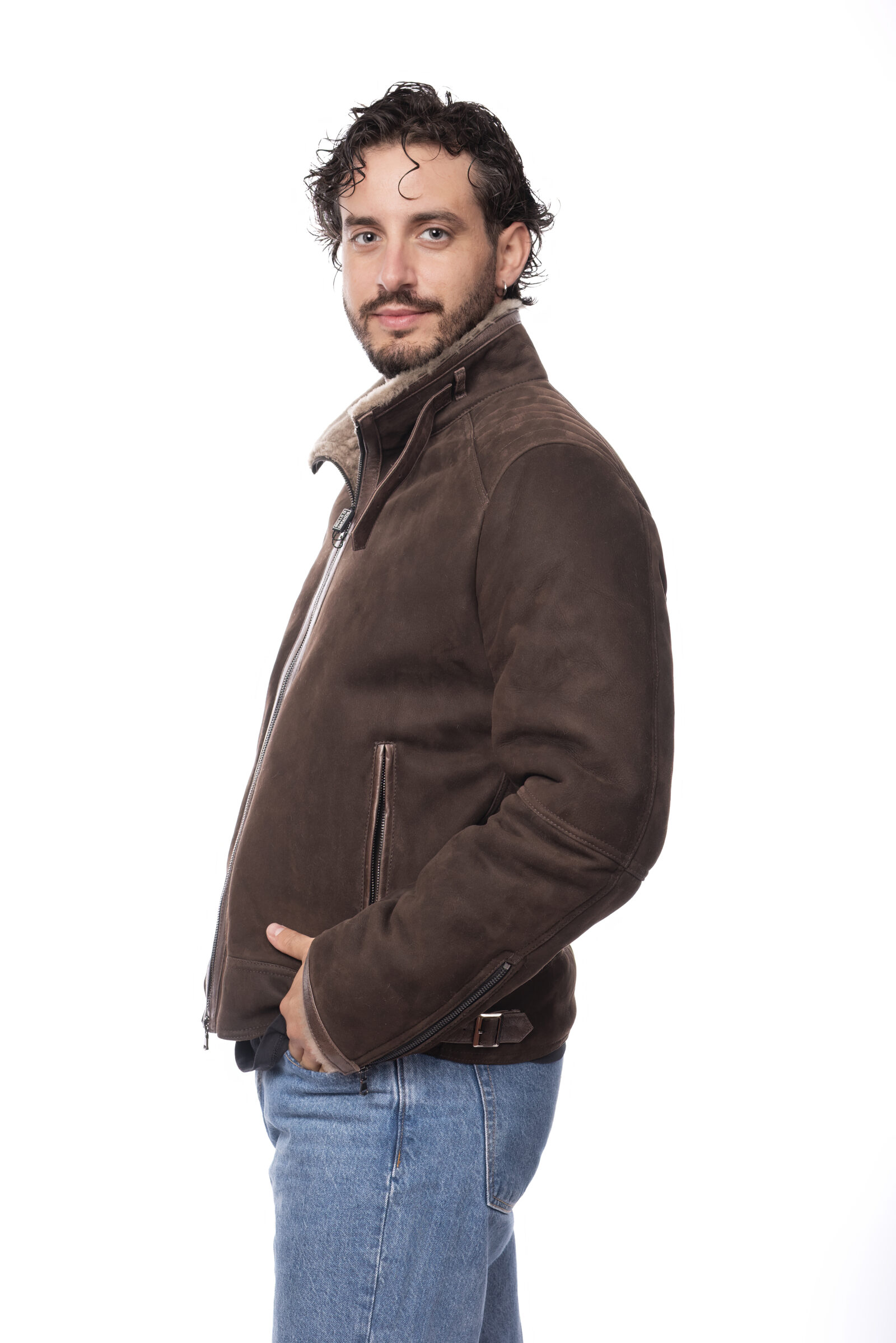 Giacca Shearling Bordini in Pelle - immagine 2